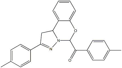 (4-methylphenyl)[2-(4-methylphenyl)-1,10b-dihydropyrazolo[1,5-c][1,3]benzoxazin-5-yl]methanone 结构式