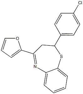 2-(4-chlorophenyl)-4-(2-furyl)-2,3-dihydro-1,5-benzothiazepine 结构式