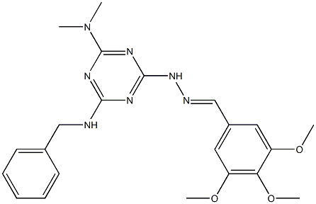 3,4,5-trimethoxybenzaldehyde [4-(benzylamino)-6-(dimethylamino)-1,3,5-triazin-2-yl]hydrazone 结构式