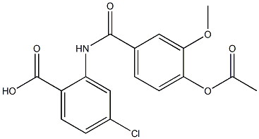 2-{[4-(acetyloxy)-3-methoxybenzoyl]amino}-4-chlorobenzoic acid 结构式