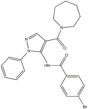 N-[4-(1-azepanylcarbonyl)-1-phenyl-1H-pyrazol-5-yl]-4-bromobenzamide 结构式