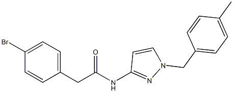 2-(4-bromophenyl)-N-[1-(4-methylbenzyl)-1H-pyrazol-3-yl]acetamide 结构式