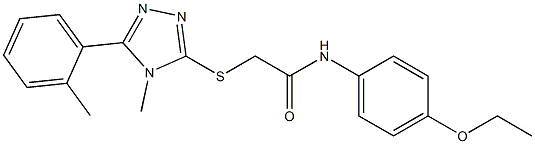 N-[4-(ethyloxy)phenyl]-2-{[4-methyl-5-(2-methylphenyl)-4H-1,2,4-triazol-3-yl]sulfanyl}acetamide 结构式