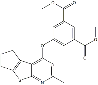 dimethyl 5-[(2-methyl-6,7-dihydro-5H-cyclopenta[4,5]thieno[2,3-d]pyrimidin-4-yl)oxy]isophthalate 结构式