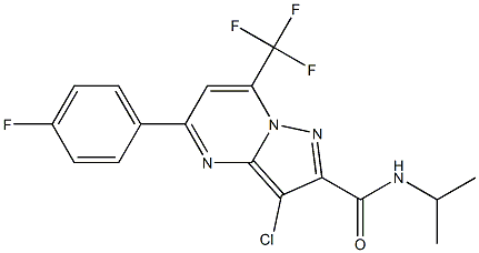 3-chloro-5-(4-fluorophenyl)-N-isopropyl-7-(trifluoromethyl)pyrazolo[1,5-a]pyrimidine-2-carboxamide 结构式
