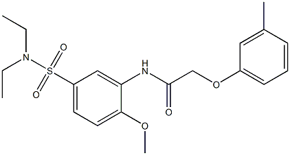 N-{5-[(diethylamino)sulfonyl]-2-methoxyphenyl}-2-(3-methylphenoxy)acetamide 结构式