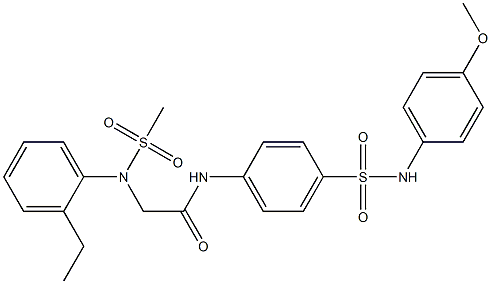 2-[2-ethyl(methylsulfonyl)anilino]-N-{4-[(4-methoxyanilino)sulfonyl]phenyl}acetamide 结构式