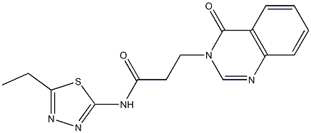 N-(5-ethyl-1,3,4-thiadiazol-2-yl)-3-(4-oxo-3(4H)-quinazolinyl)propanamide 结构式