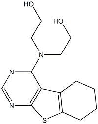 2-[(2-hydroxyethyl)(5,6,7,8-tetrahydro[1]benzothieno[2,3-d]pyrimidin-4-yl)amino]ethanol 结构式