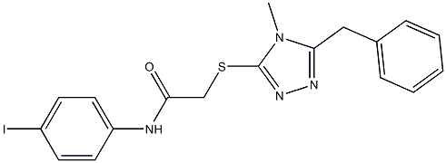 2-[(5-benzyl-4-methyl-4H-1,2,4-triazol-3-yl)sulfanyl]-N-(4-iodophenyl)acetamide 结构式