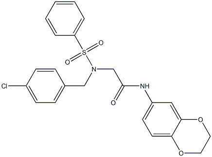 2-[(4-chlorobenzyl)(phenylsulfonyl)amino]-N-(2,3-dihydro-1,4-benzodioxin-6-yl)acetamide 结构式