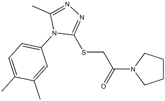 4-(3,4-dimethylphenyl)-5-methyl-4H-1,2,4-triazol-3-yl 2-oxo-2-(1-pyrrolidinyl)ethyl sulfide 结构式