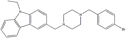 3-{[4-(4-bromobenzyl)-1-piperazinyl]methyl}-9-ethyl-9H-carbazole 结构式