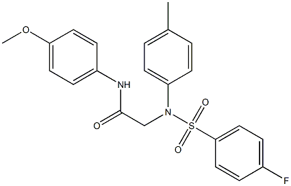 2-[[(4-fluorophenyl)sulfonyl](4-methylphenyl)amino]-N-[4-(methyloxy)phenyl]acetamide 结构式