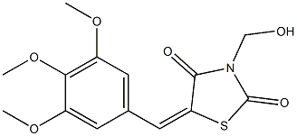 3-(hydroxymethyl)-5-(3,4,5-trimethoxybenzylidene)-1,3-thiazolidine-2,4-dione 结构式