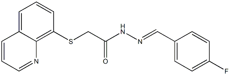 N'-(4-fluorobenzylidene)-2-(8-quinolinylsulfanyl)acetohydrazide 结构式