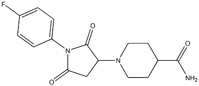 1-[1-(4-fluorophenyl)-2,5-dioxo-3-pyrrolidinyl]-4-piperidinecarboxamide 结构式