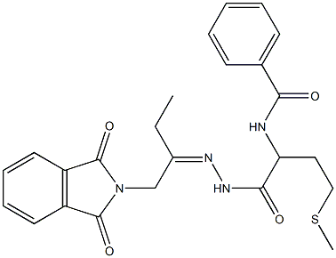 N-[1-[(2-{1-[(1,3-dioxo-1,3-dihydro-2H-isoindol-2-yl)methyl]propylidene}hydrazino)carbonyl]-3-(methylsulfanyl)propyl]benzamide 结构式