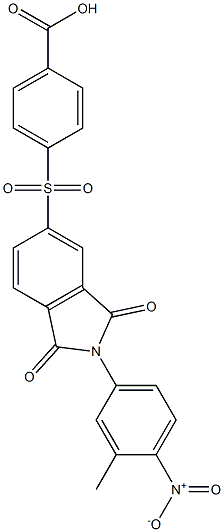 4-[(2-{4-nitro-3-methylphenyl}-1,3-dioxo-2,3-dihydro-1H-isoindol-5-yl)sulfonyl]benzoic acid 结构式