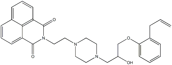 2-(2-{4-[3-(2-allylphenoxy)-2-hydroxypropyl]piperazin-1-yl}ethyl)-1H-benzo[de]isoquinoline-1,3(2H)-dione 结构式