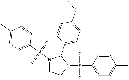 2-(4-methoxyphenyl)-1,3-bis[(4-methylphenyl)sulfonyl]imidazolidine 结构式