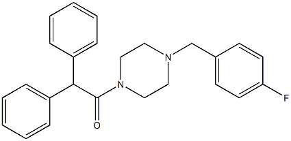 1-(diphenylacetyl)-4-(4-fluorobenzyl)piperazine 结构式