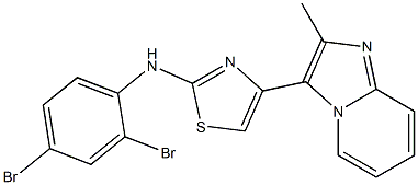 N-(2,4-dibromophenyl)-4-(2-methylimidazo[1,2-a]pyridin-3-yl)-1,3-thiazol-2-amine 结构式