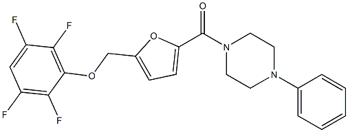 1-phenyl-4-{5-[(2,3,5,6-tetrafluorophenoxy)methyl]-2-furoyl}piperazine 结构式