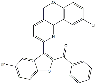 [5-bromo-3-(9-chloro-5H-chromeno[4,3-b]pyridin-2-yl)-1-benzofuran-2-yl](phenyl)methanone 结构式