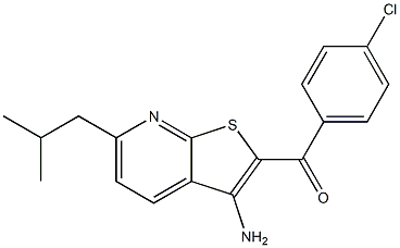 (3-amino-6-isobutylthieno[2,3-b]pyridin-2-yl)(4-chlorophenyl)methanone 结构式