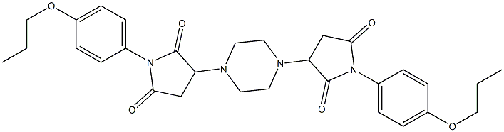 3-{4-[2,5-dioxo-1-(4-propoxyphenyl)-3-pyrrolidinyl]-1-piperazinyl}-1-(4-propoxyphenyl)-2,5-pyrrolidinedione 结构式