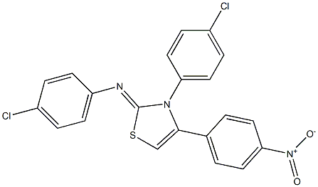 3-(4-chlorophenyl)-2-[(4-chlorophenyl)imino]-4-{4-nitrophenyl}-2,3-dihydro-1,3-thiazole 结构式