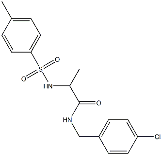 N-(4-chlorobenzyl)-2-{[(4-methylphenyl)sulfonyl]amino}propanamide 结构式