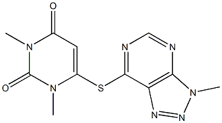 1,3-dimethyl-6-[(3-methyl-3H-[1,2,3]triazolo[4,5-d]pyrimidin-7-yl)sulfanyl]-2,4(1H,3H)-pyrimidinedione 结构式