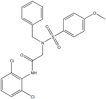 2-{benzyl[(4-methoxyphenyl)sulfonyl]amino}-N-(2,6-dichlorophenyl)acetamide 结构式