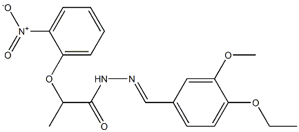 N'-(4-ethoxy-3-methoxybenzylidene)-2-{2-nitrophenoxy}propanohydrazide 结构式