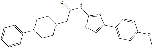 N-[4-(4-methoxyphenyl)-1,3-thiazol-2-yl]-2-(4-phenyl-1-piperazinyl)acetamide 结构式