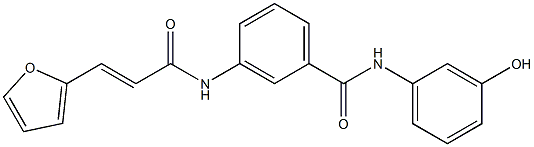 3-{[3-(2-furyl)acryloyl]amino}-N-(3-hydroxyphenyl)benzamide 结构式