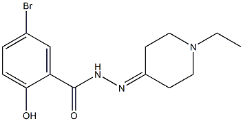 5-bromo-N'-(1-ethyl-4-piperidinylidene)-2-hydroxybenzohydrazide 结构式