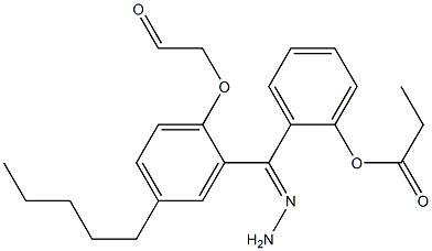 2-{2-[(4-pentylphenoxy)acetyl]carbohydrazonoyl}phenyl propionate 结构式