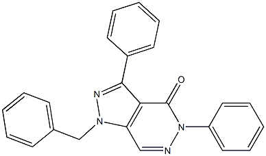1-benzyl-3,5-diphenyl-1,5-dihydro-4H-pyrazolo[3,4-d]pyridazin-4-one 结构式