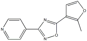 4-[5-(2-methyl-3-furyl)-1,2,4-oxadiazol-3-yl]pyridine 结构式