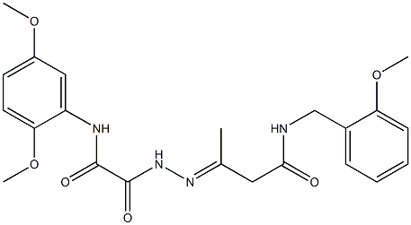 3-{[(2,5-dimethoxyanilino)(oxo)acetyl]hydrazono}-N-(2-methoxybenzyl)butanamide 结构式