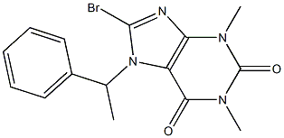 8-bromo-1,3-dimethyl-7-(1-phenylethyl)-3,7-dihydro-1H-purine-2,6-dione 结构式