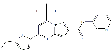 5-(5-ethyl-2-thienyl)-N-(3-pyridinyl)-7-(trifluoromethyl)pyrazolo[1,5-a]pyrimidine-2-carboxamide 结构式
