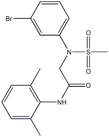 2-[3-bromo(methylsulfonyl)anilino]-N-(2,6-dimethylphenyl)acetamide 结构式