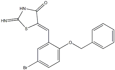 5-[2-(benzyloxy)-5-bromobenzylidene]-2-imino-1,3-thiazolidin-4-one 结构式