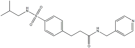3-{4-[(isobutylamino)sulfonyl]phenyl}-N-(4-pyridinylmethyl)propanamide 结构式