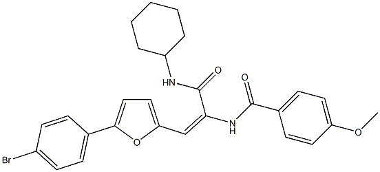 N-{2-[5-(4-bromophenyl)-2-furyl]-1-[(cyclohexylamino)carbonyl]vinyl}-4-methoxybenzamide 结构式