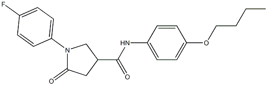 N-(4-butoxyphenyl)-1-(4-fluorophenyl)-5-oxo-3-pyrrolidinecarboxamide 结构式